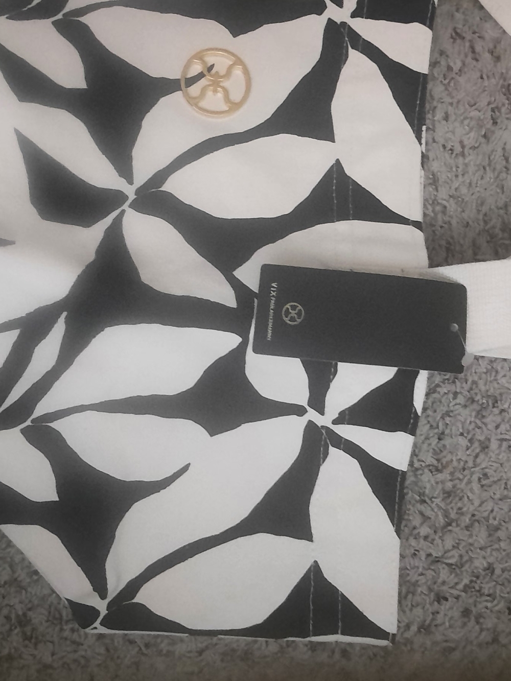 Stylish Black & White Patterned Women’s Bag For The Beach VIX PAULA HERMANNY